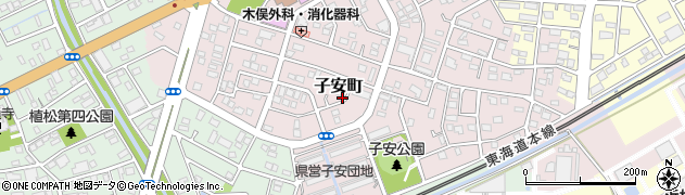 静岡県浜松市中央区子安町周辺の地図