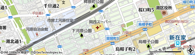 関西スーパー琵琶店周辺の地図