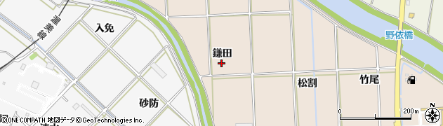 愛知県豊橋市野依町（鎌田）周辺の地図