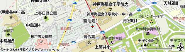 マリアの宣教者フランシスコ修道会神戸修道院周辺の地図