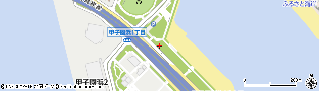 兵庫県西宮市甲子園浜周辺の地図