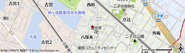 兵庫県加古郡播磨町二子八塚本周辺の地図
