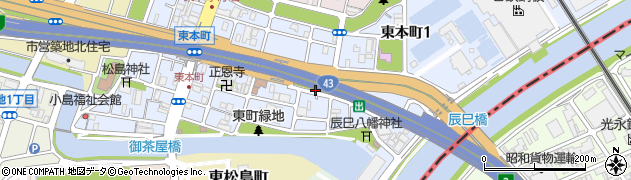 尼崎東出口周辺の地図