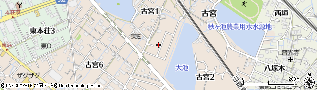 兵庫県播磨町（加古郡）古宮（大池ノ下）周辺の地図