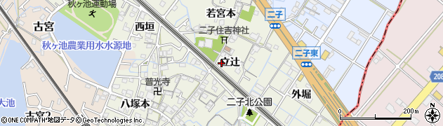 兵庫県播磨町（加古郡）二子（立辻）周辺の地図