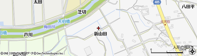 愛知県豊橋市天伯町（新山田）周辺の地図