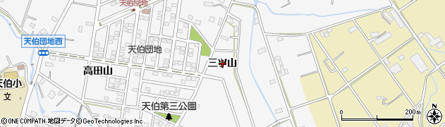 愛知県豊橋市天伯町（三ツ山）周辺の地図