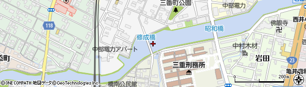 修成橋周辺の地図