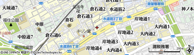兵庫県神戸市灘区水道筋周辺の地図