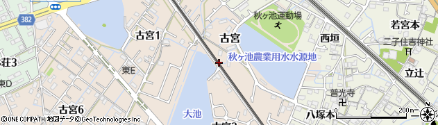 兵庫県播磨町（加古郡）古宮（秋ヶ池下）周辺の地図