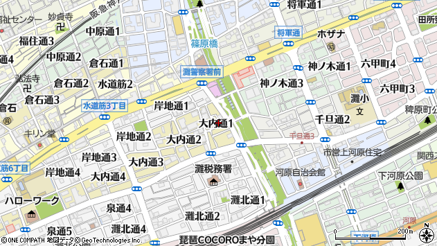〒657-0833 兵庫県神戸市灘区大内通の地図