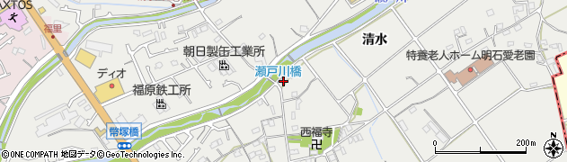 兵庫県明石市魚住町清水1535周辺の地図