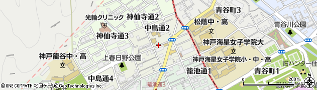 兵庫県神戸市中央区中島通周辺の地図