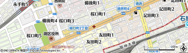 友田町周辺の地図