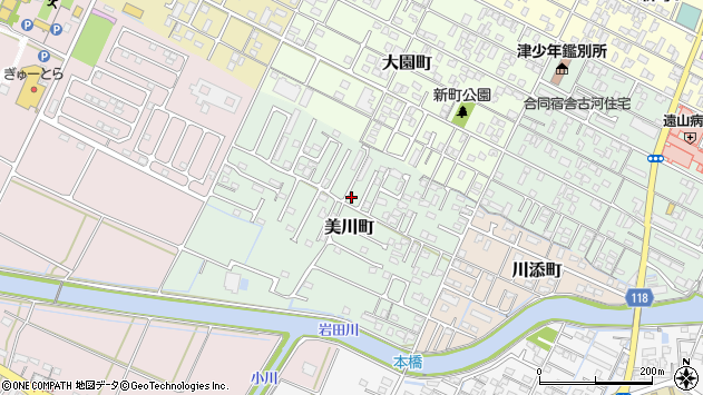 〒514-0045 三重県津市美川町の地図