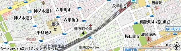 兵庫県神戸市灘区稗原町周辺の地図