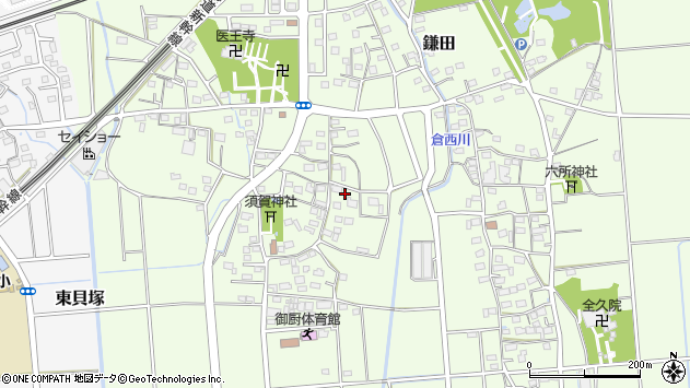 〒438-0038 静岡県磐田市鎌田の地図