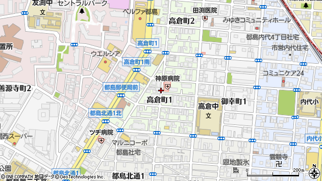 〒534-0011 大阪府大阪市都島区高倉町の地図