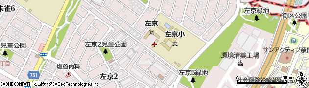 奈良県奈良市左京周辺の地図