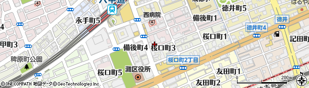 灘温泉　六甲道店周辺の地図