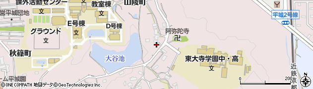奈良県奈良市山陵町2202周辺の地図