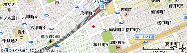 トーホーストア六甲道駅前店周辺の地図