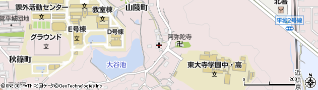 奈良県奈良市山陵町2200周辺の地図