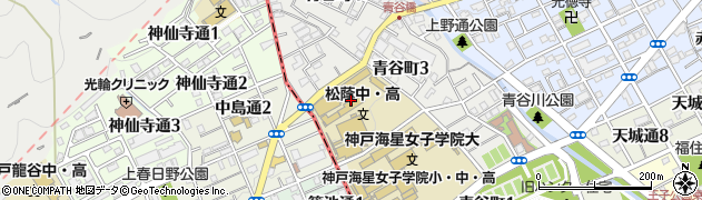 松蔭高等学校周辺の地図