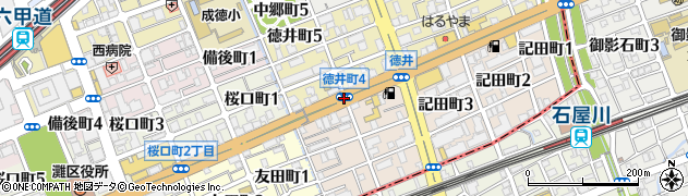 徳井町４周辺の地図