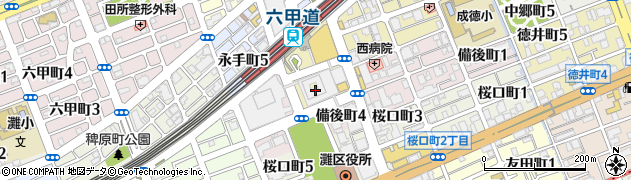 垂水飯店 六甲道店周辺の地図