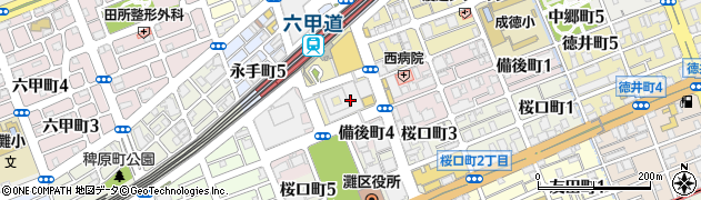 ミニミニ　六甲道店周辺の地図