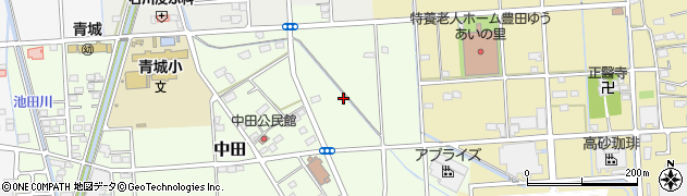 静岡県磐田市中田周辺の地図