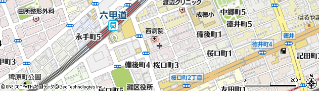 兵庫県神戸市灘区備後町周辺の地図