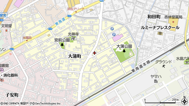 〒435-0014 静岡県浜松市中央区大蒲町の地図