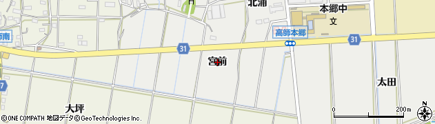 愛知県豊橋市高師本郷町（宮前）周辺の地図