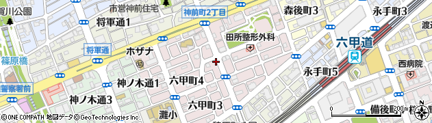 兵庫県神戸市灘区六甲町周辺の地図