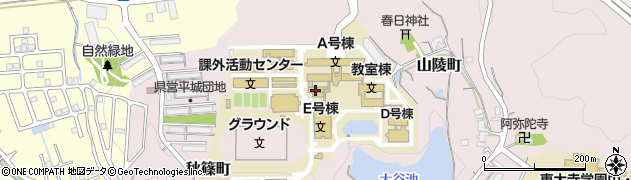 奈良大学　事務局・キャリアセンター周辺の地図