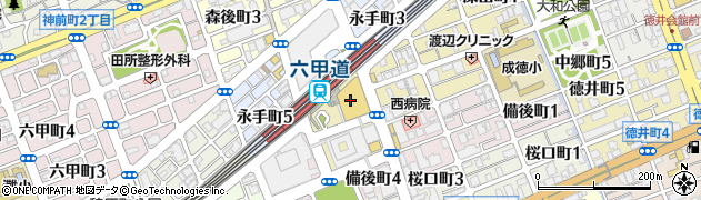 ダイエー六甲道店周辺の地図