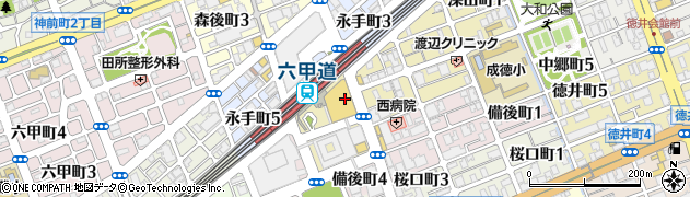 ダイナsoul 六甲道店周辺の地図
