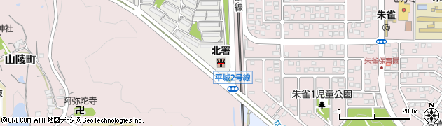 奈良市消防局北消防署周辺の地図