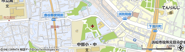 浜松市役所　中区役所中区内その他施設茶室松韻亭周辺の地図