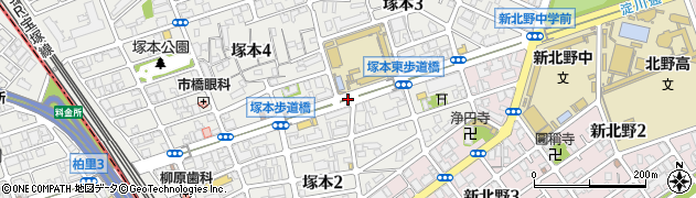 塚本小学校前周辺の地図
