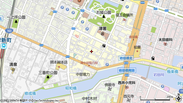 〒514-0033 三重県津市丸之内の地図
