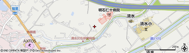 兵庫県明石市魚住町清水周辺の地図