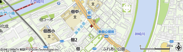 西淀川佃郵便局 ＡＴＭ周辺の地図