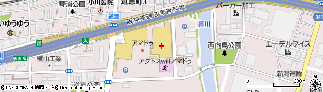 ホームセンターコーナン尼崎道意町店周辺の地図
