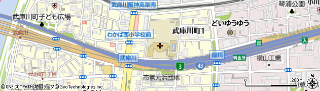 尼崎市立児童福祉施設西こどもクラブ周辺の地図