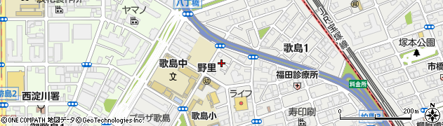 大阪府大阪市西淀川区歌島周辺の地図