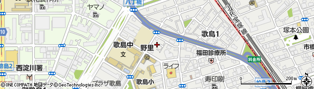 大阪府大阪市西淀川区歌島周辺の地図