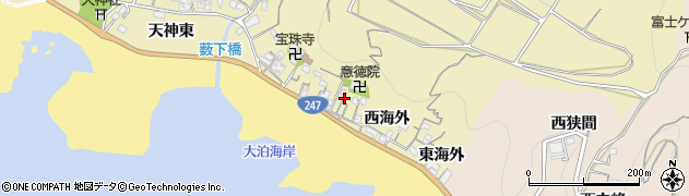 愛知県南知多町（知多郡）山海（西海外）周辺の地図
